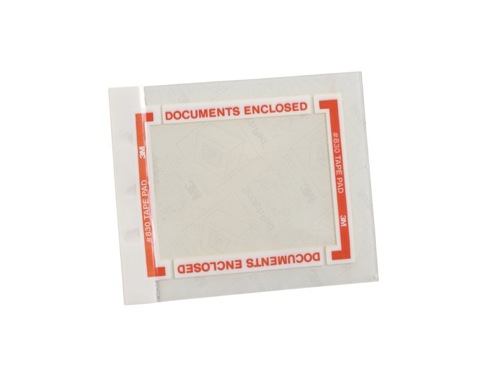Picture of 3M Scotchpad 830CP Clear on Orange Custom Printed Polypropylene 73098 Label Protective Pouch Tape Pad (Main product image)