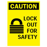 Lockout Safety Sign (B-401; BradyTuff™ Plastic)