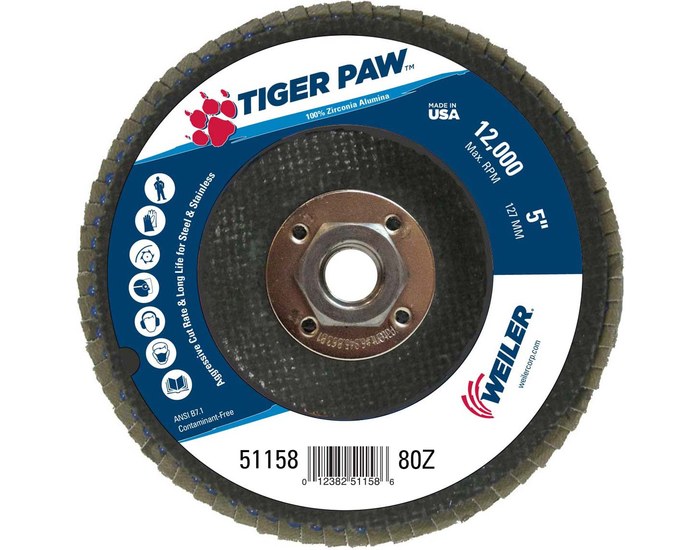 Picture of Weiler Tiger Paw Flap Disc 51158 (Main product image)