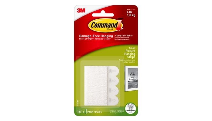 3M Command 17202ES Picture Hanging Strips, 5/8 in Width x 1.813 in Length