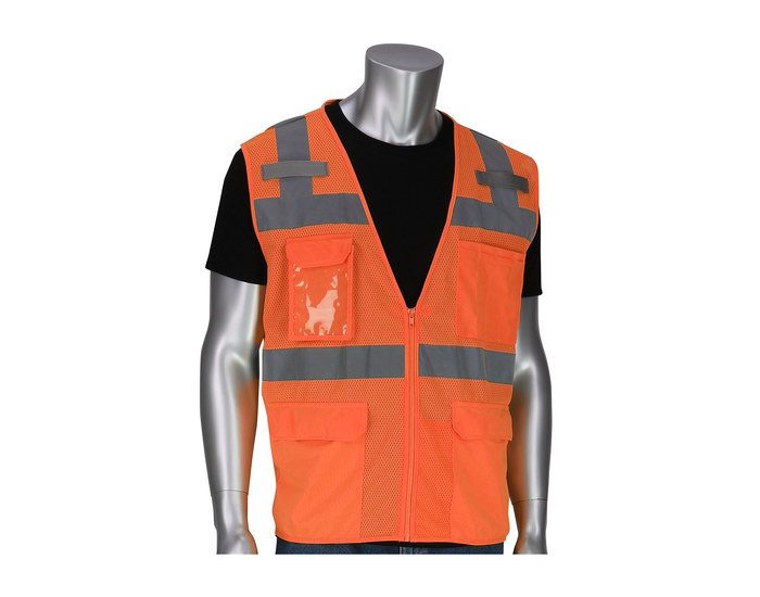 Picture of PIP 302-0750 Orange 3XL Polyester Mesh High-Visibility Vest (Main product image)