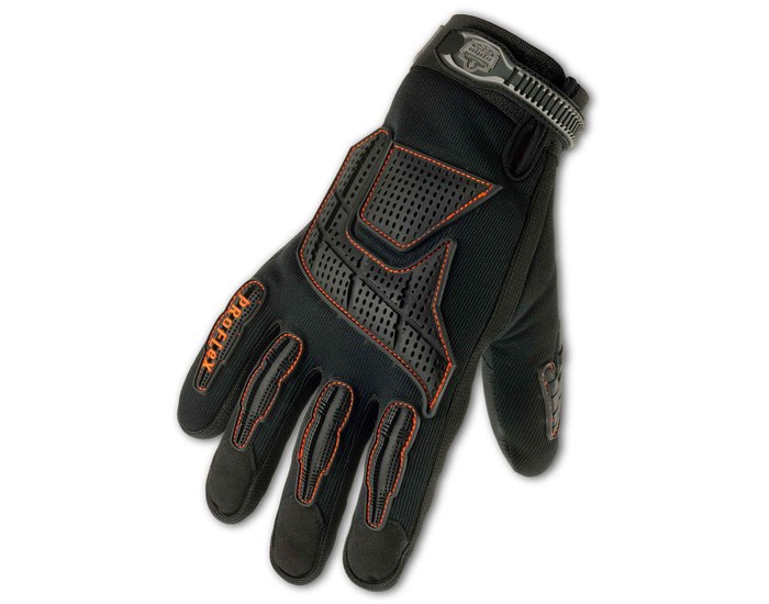 Picture of Ergodyne Proflex 9015F(x) Black Small Pigskin Leather/POM/TPR Full Fingered Work Gloves (Main product image)
