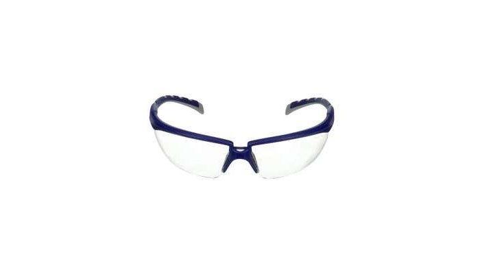Picture of 3M Solus 2000 S2001AF-BLU Clear + AF + AS Blue/Gray Temples Polycarbonate Safety Glasses (Main product image)