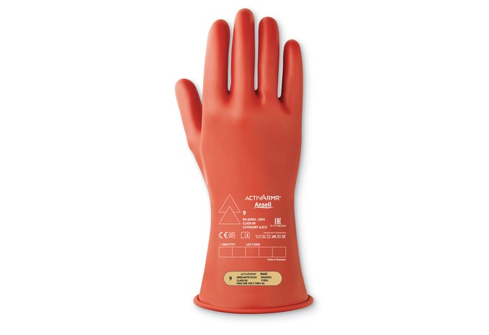 Picture of Ansell Marigold Industrial Red 9 Natural Rubber Mechanic's Gloves (Main product image)