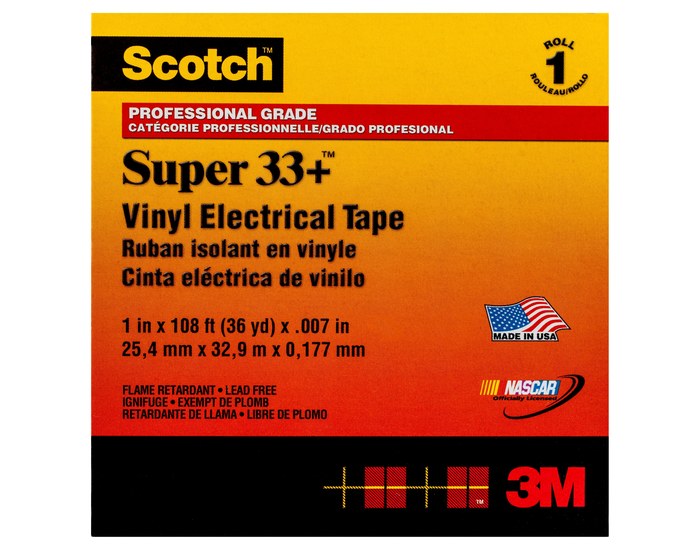 3M Scotch Super 33+ 33+-1X36YD-1 08949 Insulating Tape, Black ...