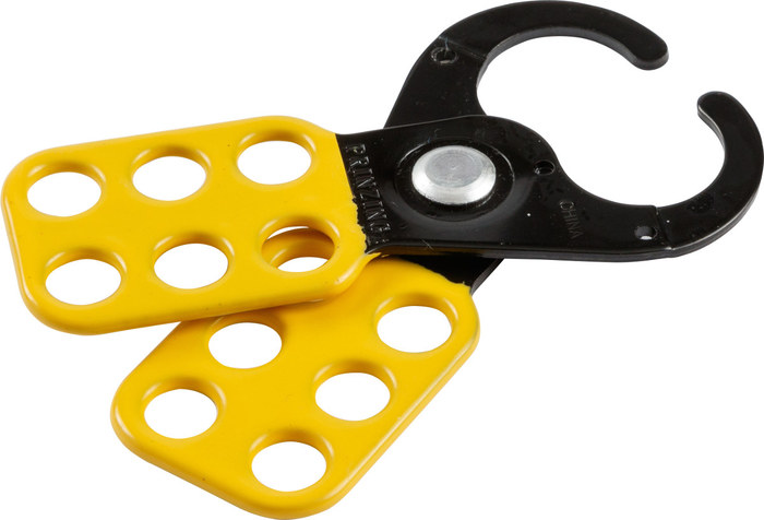 Picture of Brady Black/Yellow Epoxy-Coated Steel Lockout/Tagout Hasp (Main product image)