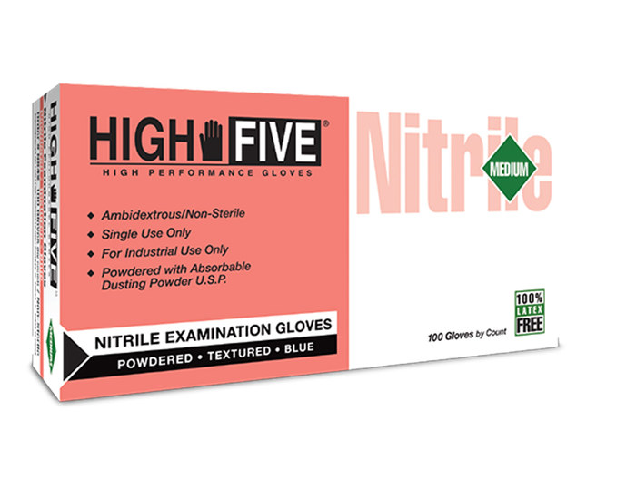 Picture of Microflex High Five N84 Blue XL Nitrile Powdered Disposable Gloves (Main product image)