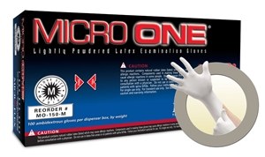 Picture of Microflex Micro One MO-150 White Large Latex Powdered Disposable Gloves (Main product image)