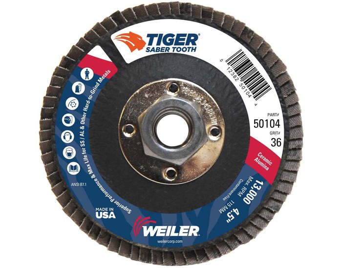 Picture of Weiler Tiger Ceramic Flap Disc 50104 (Main product image)