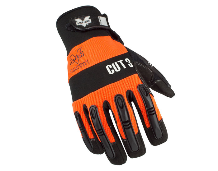 Picture of Valeo Performance Work Gear V410 Orange Large Kevlar/Microfiber Mechanic's Gloves (Main product image)