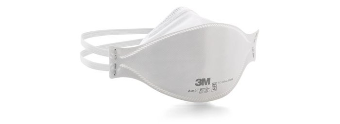 Picture of 3M Aura 9210+ White N95 Flat Fold Respirator (Product image)