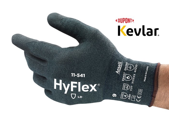 Picture of Ansell HyFlex 11-541 Grey 8 INTERCEPT Yarn/Nitrile Cut-Resistant Glove (Main product image)