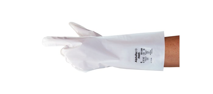Picture of Ansell AlphaTec 02-100 White 8 Laminated Film Unsupported Chemical-Resistant Gloves (Main product image)
