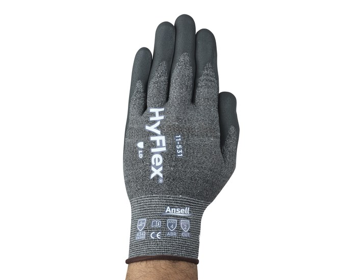 Picture of Ansell HyFlex 11-531 Gray 10 INTERCEPT Yarn/Nitrile Cut-Resistant Glove (Main product image)