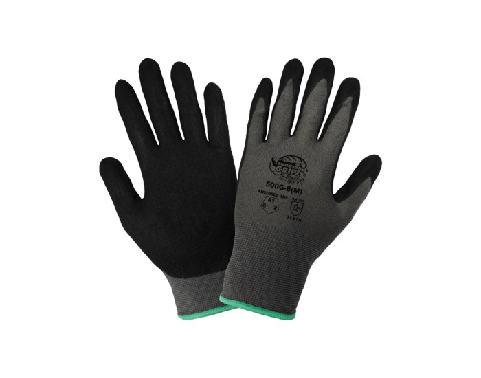 Picture of Global Glove Tsunami Grip 500G Black/Gray 11 Nylon Full Fingered Work Gloves (Main product image)