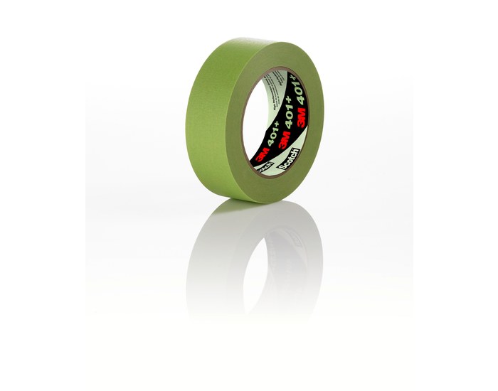3M 401 Performance Green High-Performance Masking Tape: A roll of green tape on a white background, with the product name and details in black and white text. (Main product image)