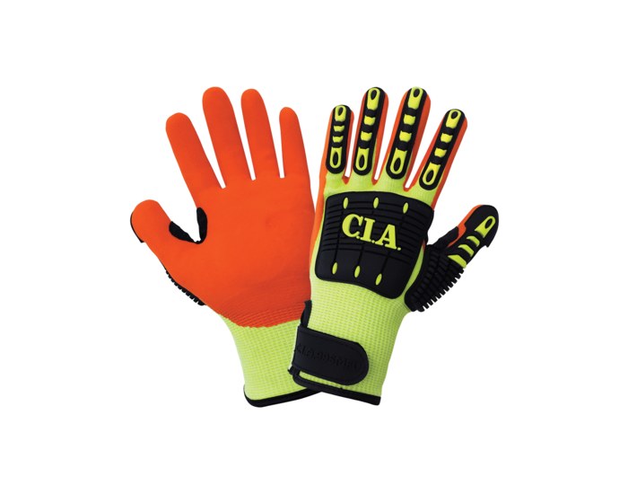 Picture of Global Glove Vise Gripster CIA995MFV High Vis Yellow/Orange Large Cut-Resistant Gloves (Main product image)