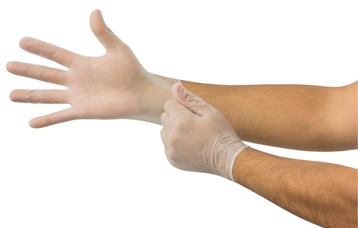 Picture of Microflex High Five V28 Clear Medium Vinyl Powder Free Disposable Gloves (Main product image)