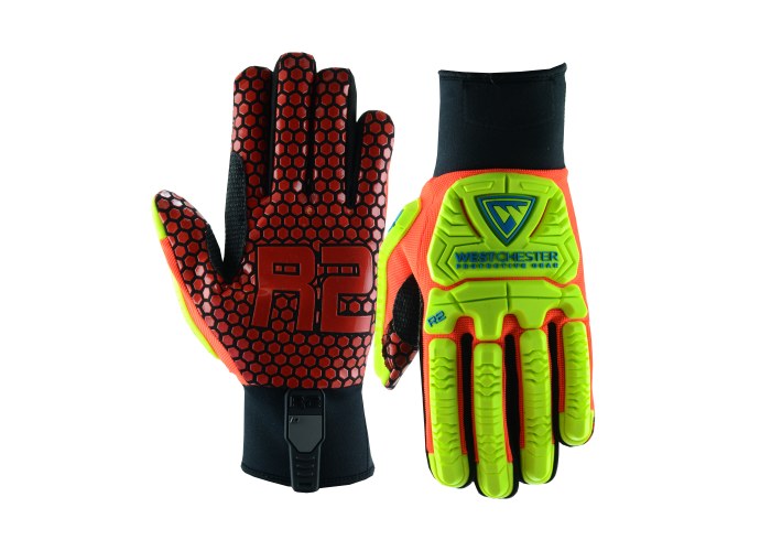 Picture of West Chester R2 Safety RigAce 87010 Red/Yellow 3XL Synthetic Leather/Silicone Work Gloves (Main product image)