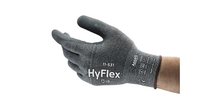 Picture of Ansell HyFlex 11-531 Gray 9 INTERCEPT Yarn/Nitrile Cut-Resistant Glove (Main product image)