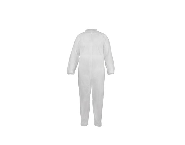 Picture of Global Glove FrogWear White Large Polypropylene Disposable General Purpose Coveralls (Main product image)