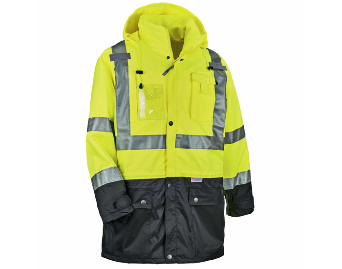Picture of Ergodyne GloWear 8386 Lime 5XL Polyurethane on Polyester Rain Jacket (Main product image)