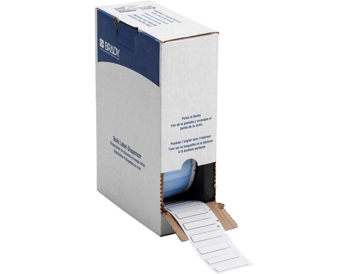 Picture of Brady PermaSleeve White Heat-Shrinkable Polyolefin Thermal Transfer BM71-250-175-344 Die-Cut Thermal Transfer Printer Sleeve (Main product image)