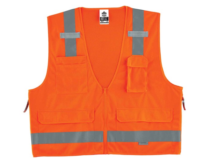 Picture of Ergodyne Glowear 8250Z High-Visibility Orange 2XL/3XL Polyester Mesh/Solid High-Visibility Vest (Main product image)