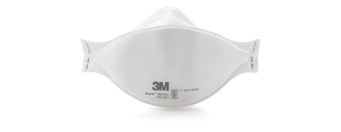 Picture of 3M Aura 9210+ White Standard N95 Flat Fold Particulate Respirator (Main product image)