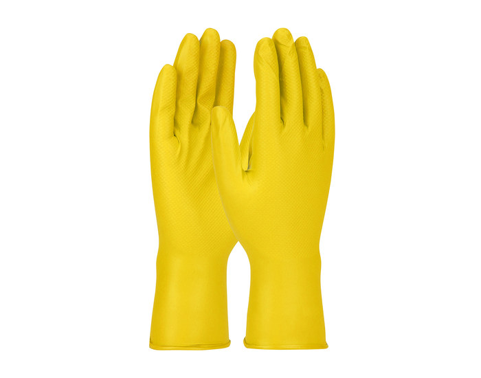 Picture of PIP Ambi-dex Grippaz Yellow Small Nitrile Powder Free Disposable Gloves (Main product image)