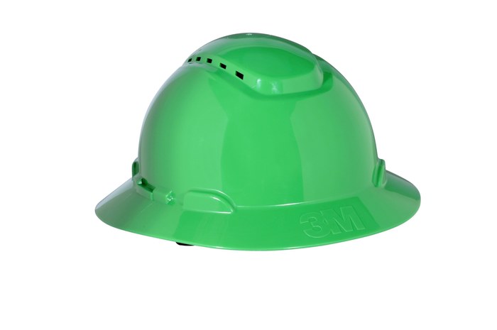 Picture of 3M H-800 H-804V Green High Density Polyethylene Full Brim Hard Hat (Main product image)