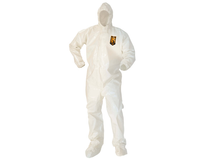 Picture of Kimberly-Clark Kleenguard A80 White 5XL Saranex 23P Disposable Chemical-Resistant Coveralls (Main product image)