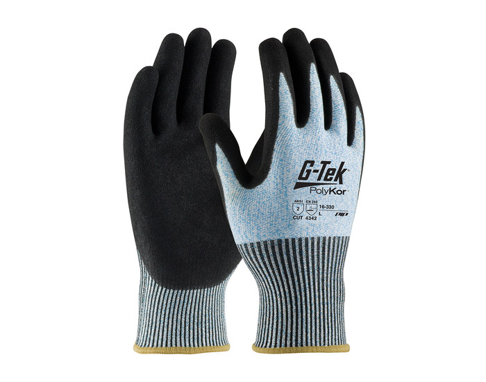 Picture of PIP G-Tek PolyKor 16-330 Blue/Gray/White Medium HPPE Cut-Resistant Gloves (Main product image)