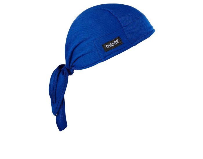 Picture of Ergodyne Chill-Its 6615 Solid Blue Hi Cool/Terry Cloth Bandana (Main product image)