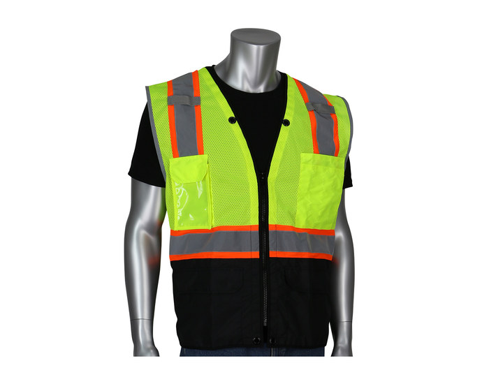 Picture of PIP 302-0650D Lime Yellow 3XL Polyester Mesh High-Visibility Vest (Main product image)