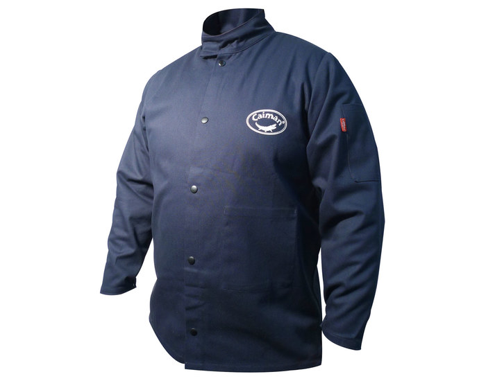Picture of PIP Caiman Navy Large Cotton/Cotton Twill Welding Coat (Main product image)