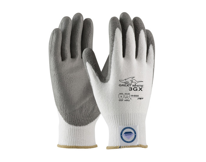 Picture of PIP Great White 3GX 19-D322 White/Gray Large Dyneema/Nylon Cut-Resistant Gloves (Main product image)
