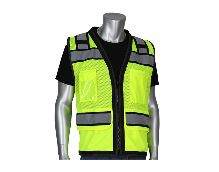 Picture of PIP 302-0800D Lime Yellow XL Polyester Mesh High-Visibility Vest (Main product image)