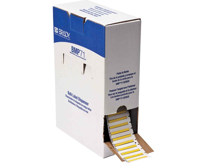 Picture of Brady PermaSleeve Yellow Heat-Shrinkable Polyolefin Thermal Transfer BM71-94-175-344YL Die-Cut Thermal Transfer Printer Sleeve (Main product image)