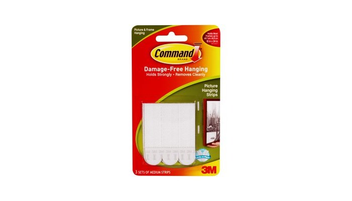 3M Command 17201CS Foam White Hanging Strips - 2 3/4 in Length x 3/4 in  Width 3 lbs Weight Capacity - 80974