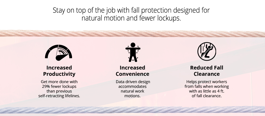 Stay on top of the job with fall protection designed for natural motion and fewer lockups.