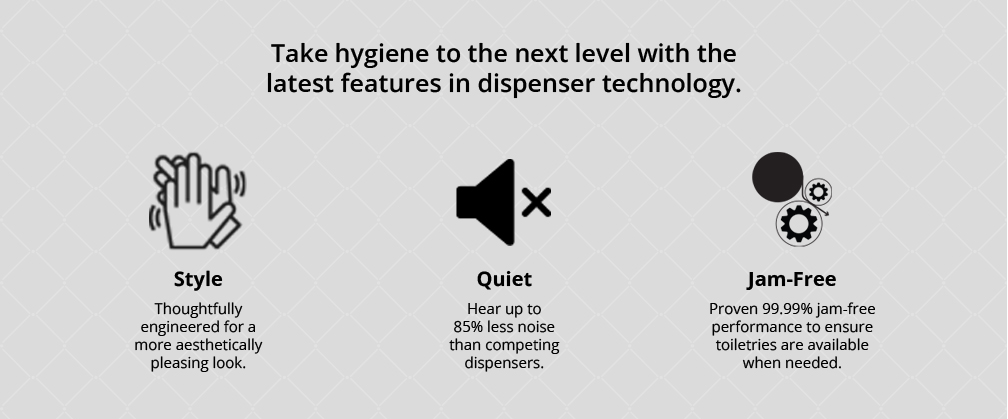 Take hygiene to the next level with the latest features in dispenser technology.