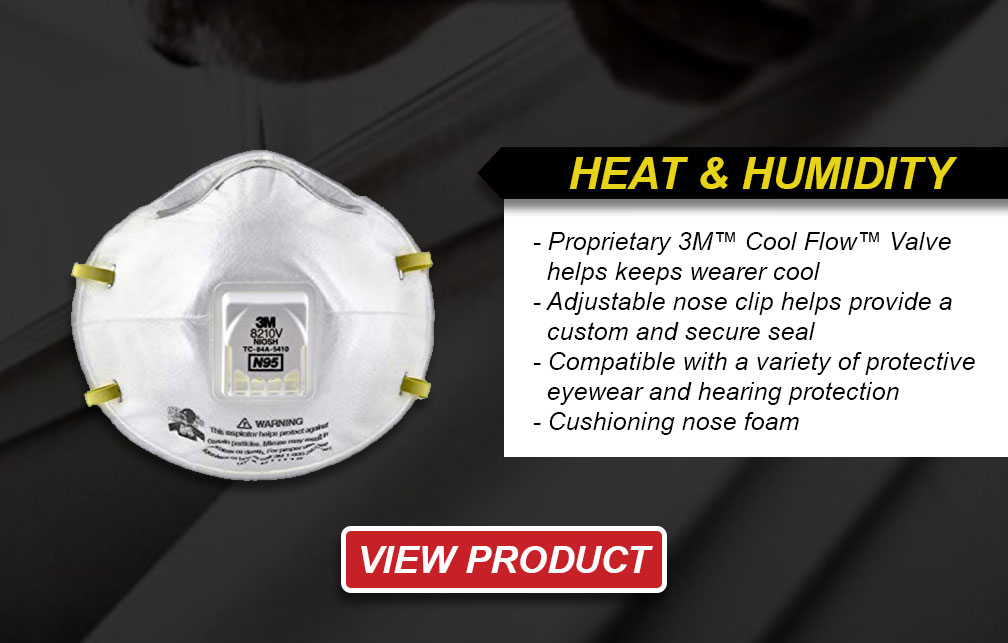 8210V N95 Disposable Respirators - Heat and Humidity