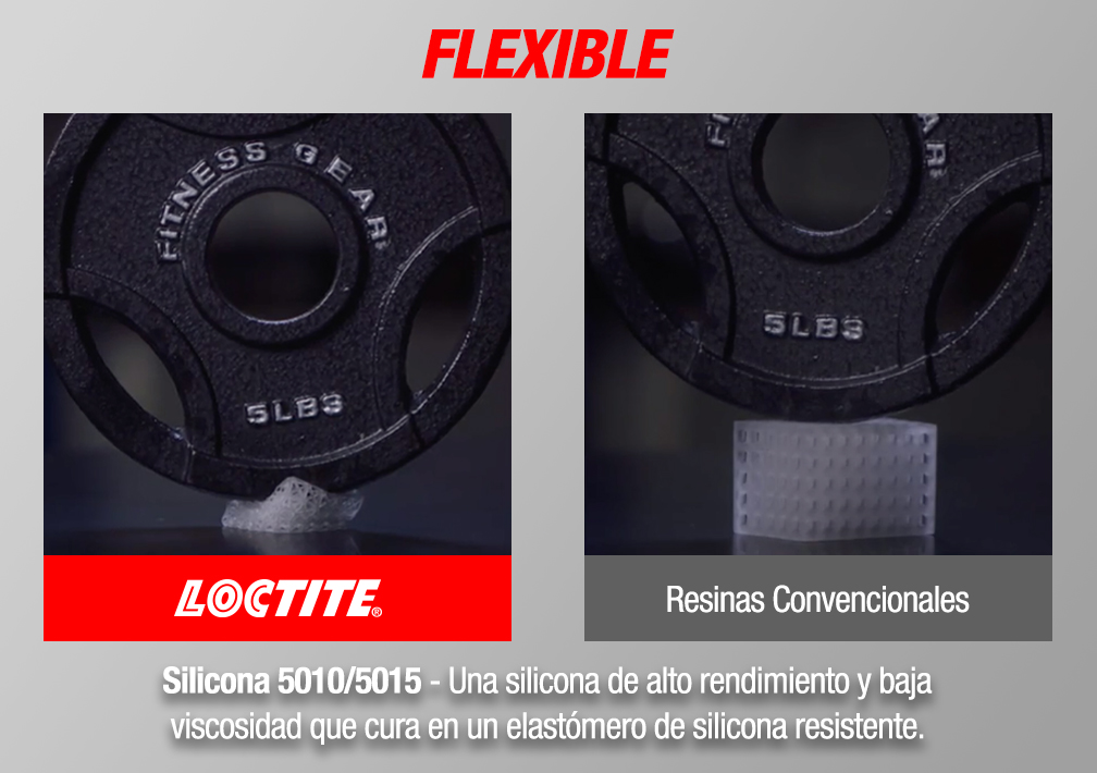 FLEXIBLE - Silicona 5010/5015 - Una silicona de alto rendimiento y baja viscosidad que cura en un elastómero de silicona resistente.