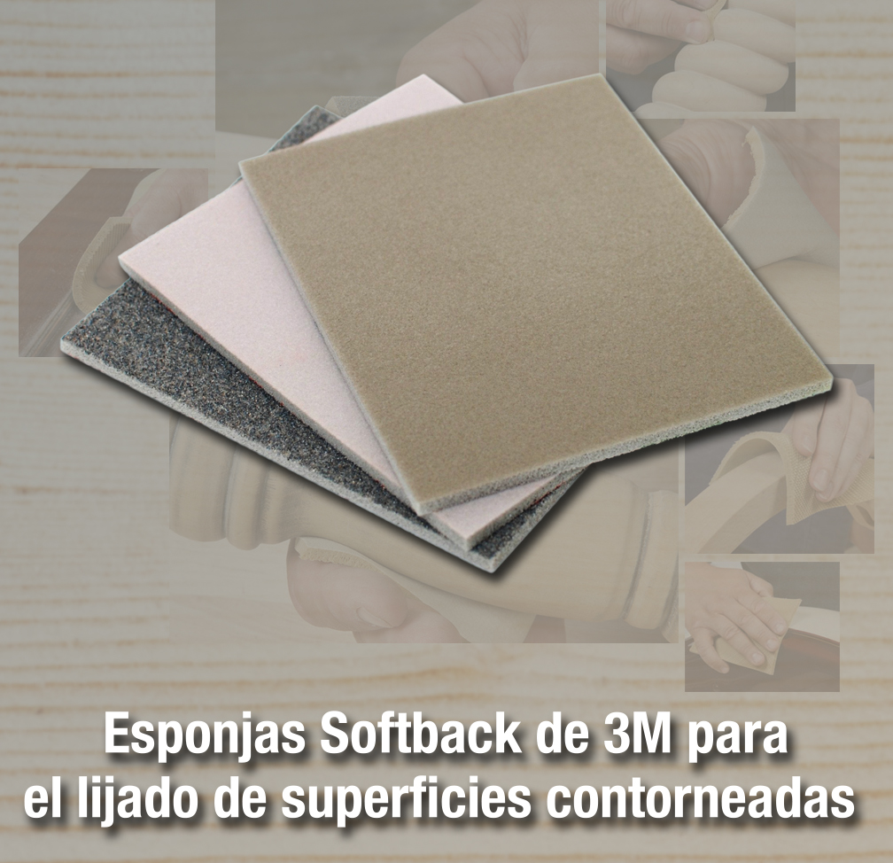 Esponjas Softback de 3M para el lijado de superficies contorneadas
