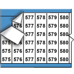 Consecutive Numbers Wire Marker Card (B-500; Black on White; 575-599; 1.50" (38 mm); Matte Repositionable Vinyl Cloth) thumbnail