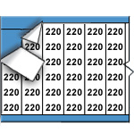 Solid Numbers Wire Marker Card (B-500; Black on White; 220; 1.50" (38 mm); Matte Repositionable Vinyl Cloth) thumbnail