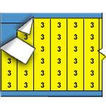 Solid Numbers Wire Marker Card (B-500; Black on Yellow; 3; 1.50" (38 mm); Matte Repositionable Vinyl Cloth) thumbnail