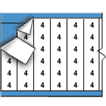 Solid Numbers Wire Marker Card (B-500; Black on White; 4; 1.50" (38 mm); Matte Repositionable Vinyl Cloth) thumbnail